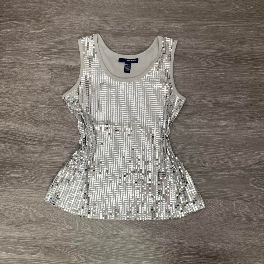 2000s mcbling silver full sequin